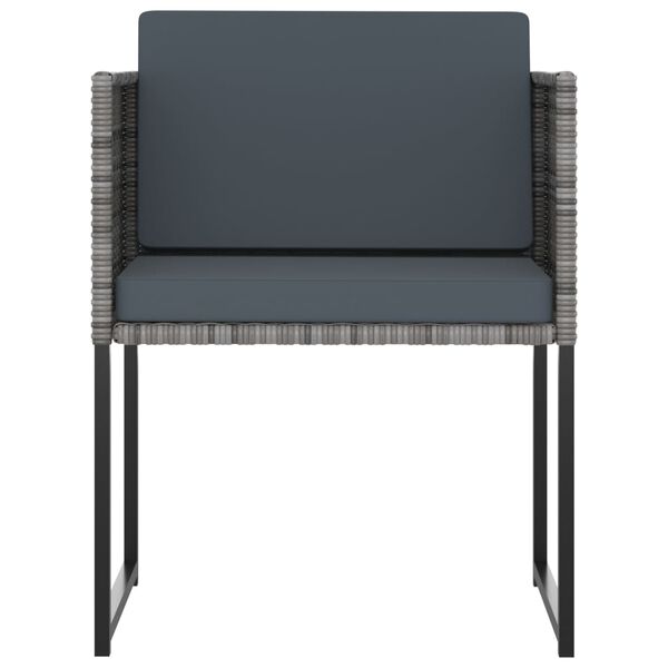 vidaXL 11-tlg. Garten-Essgruppe mit Kissen Poly Rattan Grau