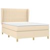 vidaXL Boxspringbett mit Matratze Creme 140x190 cm Stoff
