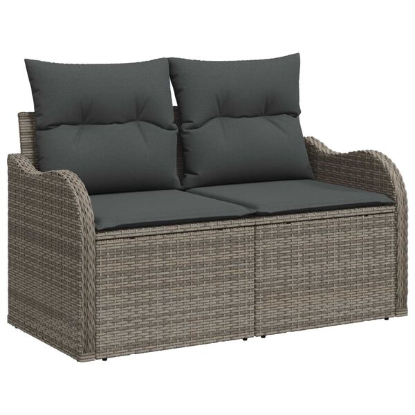 vidaXL Gartensofa-set 4 pcs Grau Poly-Rattan