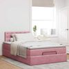 vidaXL Ottomane Bett mit Matratze & LEDs Rosa 120x190 cm Samt