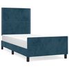 vidaXL Bettgestell ohne Matratze Dunkelblau 90x190 cm Samt