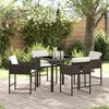 vidaXL Garten Essgruppe mit Kissen 5 pcs Braun Poly-Rattan