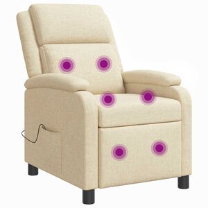 vidaXL Massage Relaxsessel Creme Stoff