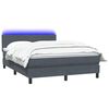 vidaXL Boxspringbett mit Matratze & LED Dunkelgrau 140x210 cm Samt