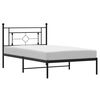 vidaXL Bettgestell mit Kopfteil Metall Schwarz 107x203 cm