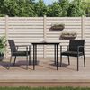 vidaXL Gartenstühle mit Kissen 2 Stk. Schwarz 56,5x57x83cm Poly Rattan