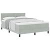 vidaXL Boxspringbett mit Matratze Hellgrau 140 x 200 cm Samt