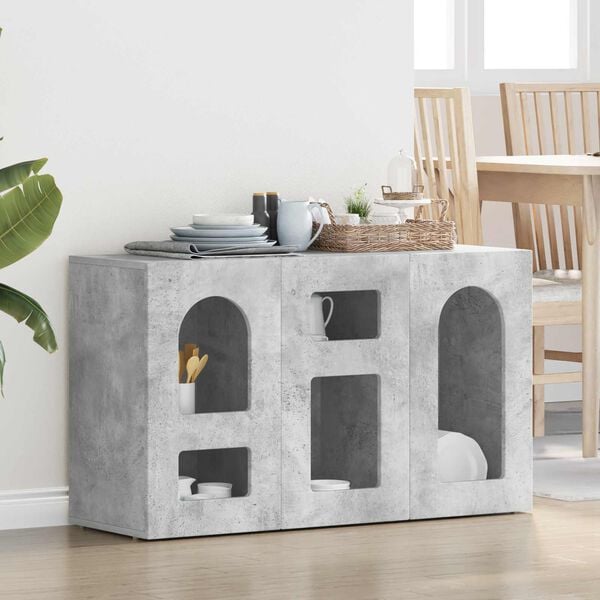 vidaXL Sideboard Beton Grau 100 x 35 x 59 cm Holzwerkstoff