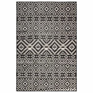 vidaXL Outdoor-Teppich Flachgewebe 200x280 cm Schwarz Gestreift