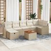 vidaXL Gartensofa-set mit Kissen mit Speicher 8 pcs Beige Poly Rattan