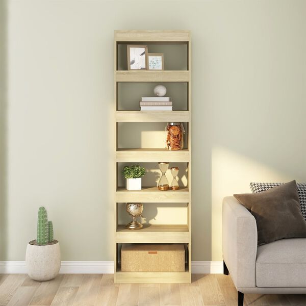 vidaXL B&uuml;cherregal/Raumteiler Sonoma-Eiche 60x30x198 cm