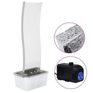 vidaXL Gartenbrunnen mit Pumpe Edelstahl 130 cm Geschwungen