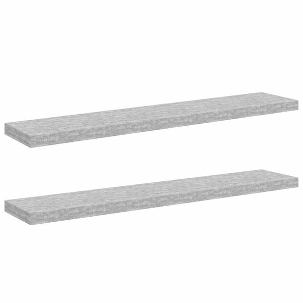 vidaXL Schweberegale 2 Stk. Betongrau 120x23,5x3,8 cm MDF