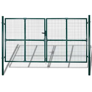 vidaXL Doppelt&uuml;r-Gartentor 300x150 cm pulverbeschichteter Stahl
