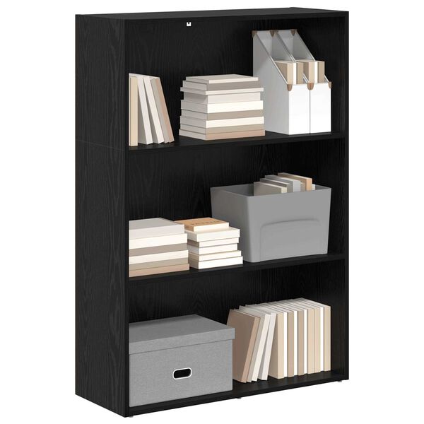 vidaXL B&uuml;cherregal Schwarz Eichen-Optik 60 x 30 x 76.5 cm
