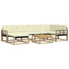 vidaXL Outdoor-Sofagarnitur 7 Stk. Wei&szlig; und Creme Massivholz Akazie