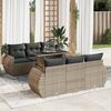 vidaXL 7-tlg. Garten-Sofagarnitur mit Kissen Grau Poly Rattan