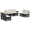 vidaXL Gartensofa-set 7 stk. Schwarz Poly-Rattan