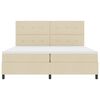 vidaXL Boxspringbett mit LED-Lichtleisten Creme 200 x 200 cm Stoff
