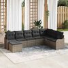 vidaXL Garten-Sofa-Set mit Kissen 8 pcs Grau Poly Rattan