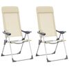 vidaXL Klappbare Campingst&uuml;hle 2 Stk. Aluminium Creme
