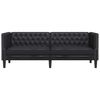 vidaXL Chesterfield-Sofa Schwarz 194 x 74.5 x 70.5 cm Kunstleder