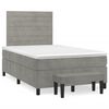 vidaXL Boxspringbett mit Matratze Hellgrau 120x190 cm Samt