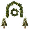 vidaXL Mini-Weihnachtsbaum-Set 60 cm 125 LEDs Warmes Wei&szlig; PVC und PE