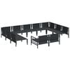 vidaXL Gartensofa-set mit Kissen 11 pcs Schwarz Stahl