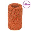vidaXL Bootsseil Orange 2 mm 100 m Polypropylen