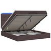 vidaXL Ottoman-Bett mit Matratze und LED Dunkelbraun 140 x 200 cm