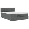 vidaXL Ottoman-Bett mit Matratze Dunkelgrau 140x200 cm Stoff