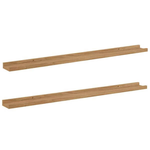 vidaXL Wandregal mit Regal 2 pcs Braun 100 x 9 x 3 cm Holzwerkstoff