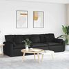 vidaXL Modulares Sofa mit Kissen Schwarz