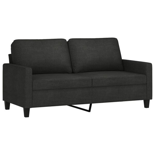 vidaXL 2-Sitzer-Sofa Schwarz 140 cm Stoff