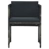 vidaXL 3-tlg. Bistro-Set mit Auflagen Poly Rattan Grau