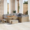 vidaXL Garten-Sofa-Set 12 pcs Beige Poly-Rattan
