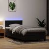 vidaXL Boxspringbett mit Matratze & LED Schwarz 100x220 cm Samt