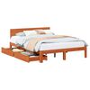 vidaXL Bettrahmen mit Kopfteil 3 pcs Wachsbraun Massivholz Kiefer