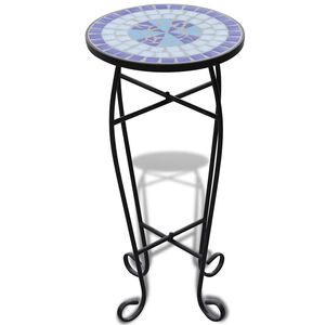 vidaXL Beistelltisch Mosaik Blau und Wei&szlig;