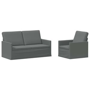 vidaXL Sofa-Set 2 pcs Dunkelgrau Stoff