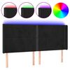 vidaXL LED Kopfteil Schwarz 203x16x118/128 cm Samt