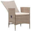 vidaXL 5-tlg. Garten-Essgruppe mit Kissen Poly Rattan Beige