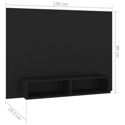 vidaXL TV-Wandschrank Schwarz 120x23,5x90 cm Holzwerkstoff