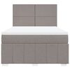 vidaXL Boxspringbett mit Matratze Taupe 140x200 cm Stoff