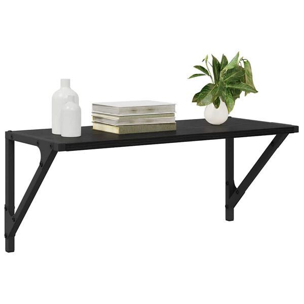 vidaXL Wandregale 2 pcs Schwarz Eichen-Optik 60 x 25 x 25,5 cm