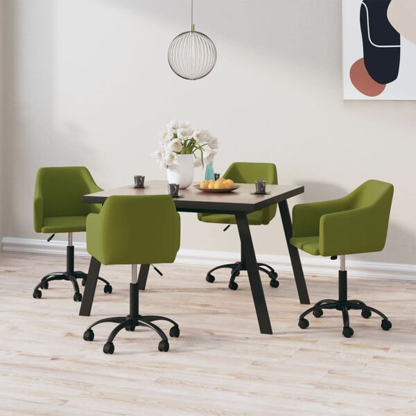 vidaXL Esszimmerst&uuml;hle 4 Stk. Drehbar Hellgr&uuml;n Samt