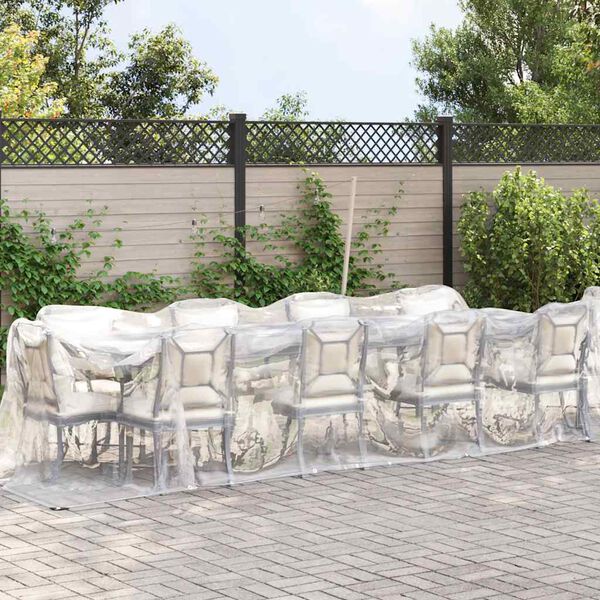 vidaXL Transparente Plane mit &Ouml;sen 2x12 m Polyethylen