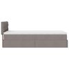 vidaXL Ottoman-Bett mit Matratze Taupe 90x190 cm Stoff