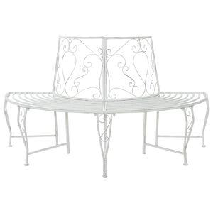 vidaXL Baumbank 4-Sitzanzahl 160 x 80 x 89 cm Stahl Antik Wei&szlig;
